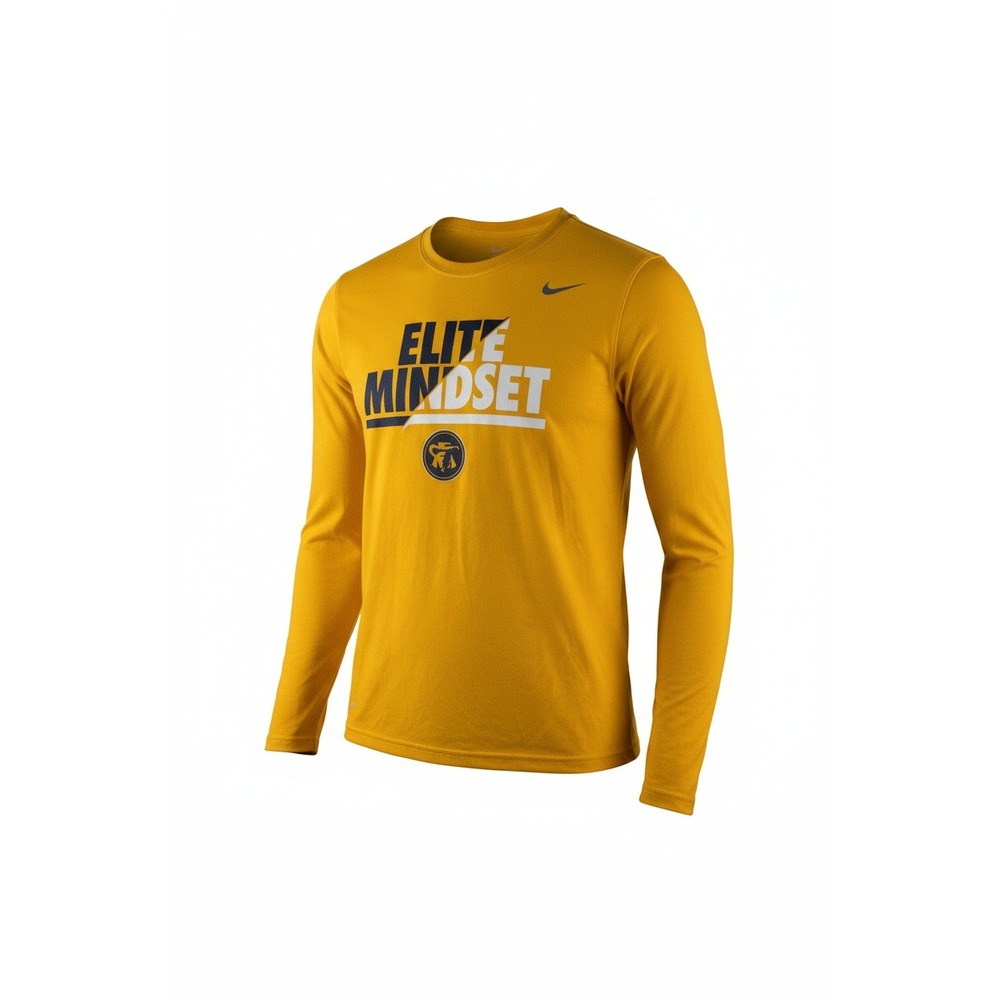 Nike Dri-FIT Long Sleeve Elite Mindset Yellow Athletic T-Shirt Men's